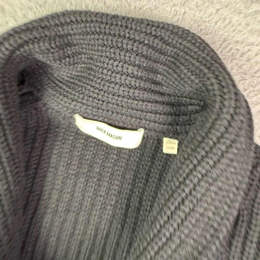 Buck Mason Herdsman Shawl Collar Cardigan Mens Large Black Wool Cashmere Sweater - Picture 3 of 9
